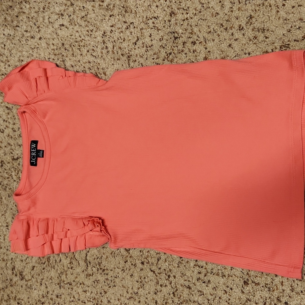 JCrew Ruffle Short Sleeve Shirt